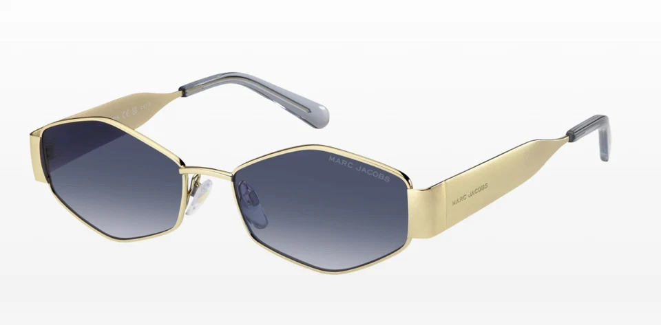 Marc Jacobs 496/Shiny 55 LKS/08 Lunettes De Soleil Femme Or/Bleu Sfumato - Photo 1/1