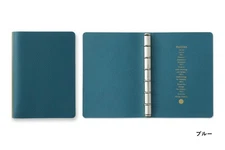 PLOTTER 5003 6-Ring Leather Binder Shrink Mini Size Planner Cover Blue NEW JP