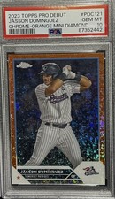 2023 Topps Pro Debut #PDC-121 J. Dominguez Chrome Orange Mini Diamond /25 PSA 10