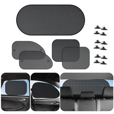 5 Pack Set Car Window Shade, Auto Sun Shades for Side 5 PCS Perforated Black