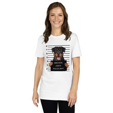 Camiseta unisex Bad Dog Mugshot divertida hermosa (linda Rottweiler) amante de los perros