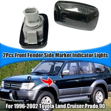 Smoke For 99-25 Toyota Land Cruiser 70 Series 2Pcs Side Marker Indicator Lights