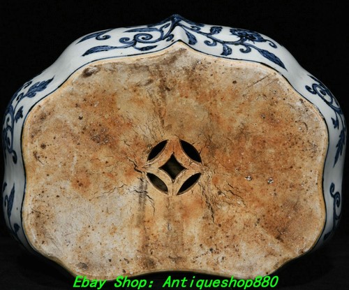 13,3 Zoll Ming Dynastie blau weiß Porzellan Drache lang Muster Kissen Statue - Bild 10 von 10
