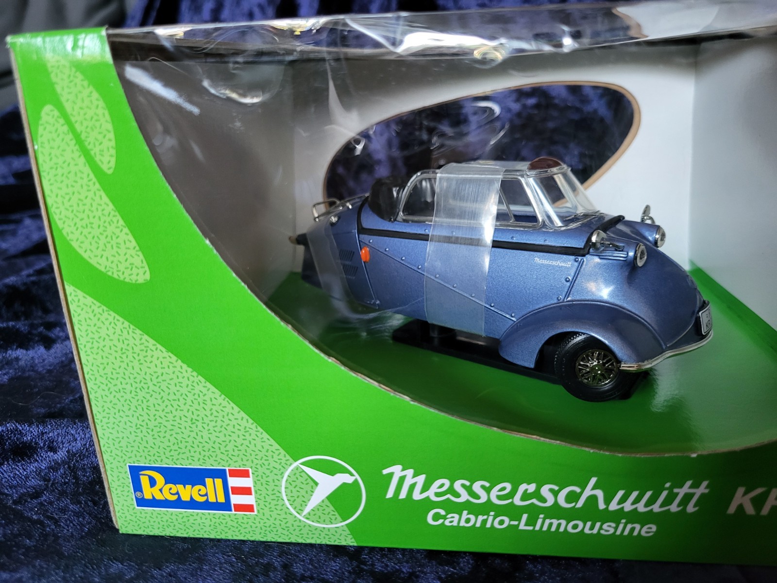 REVELL-Modellauto Messerschmitt Kabinenroller Cabrio-Limousine 1995 118 Blau