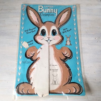 18'' Vintage Beistle Die-Cut Honeycomb Standing Easter Bunny Decoration NOS