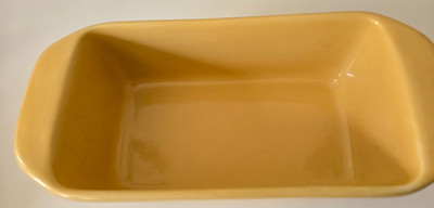 Chantal Stoneware Gold  1 1/2 qt loaf pan 8.5 x 4.5 x 2.5  1.5 ltr  EUC