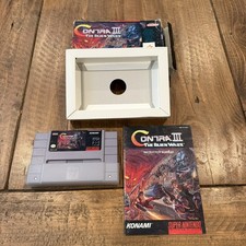 CONTRA 3 III: The Alien Wars In Box with Manual Super Nintendo SNES