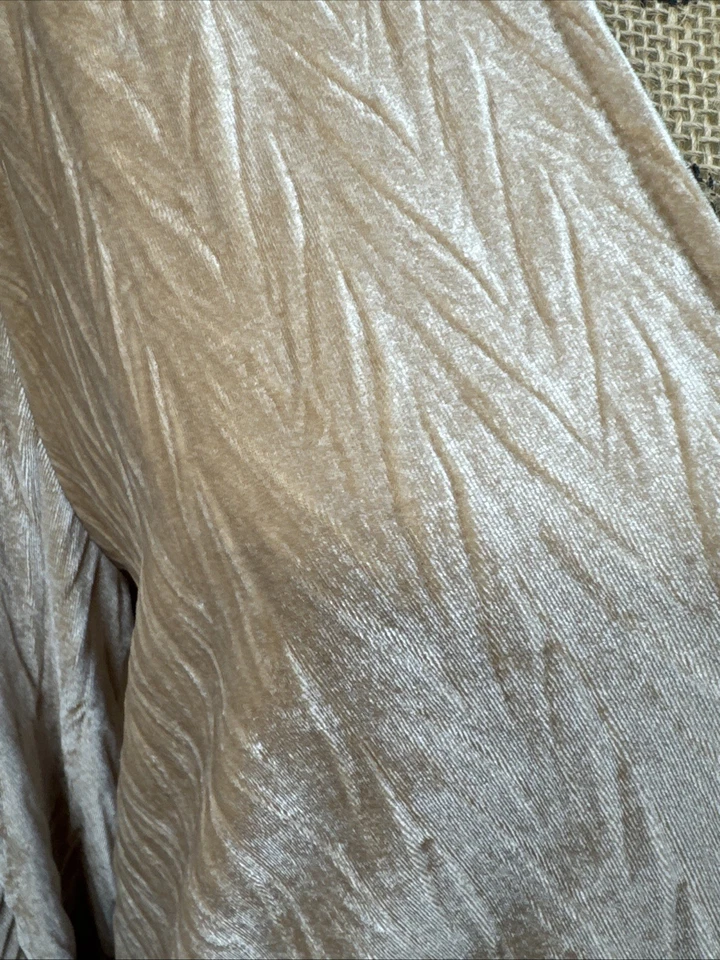 Cato Cream Crushed Velvet Wrap Dress Long Sleeve Womens XL  V Neck Holiday Party - Image 2 of 4