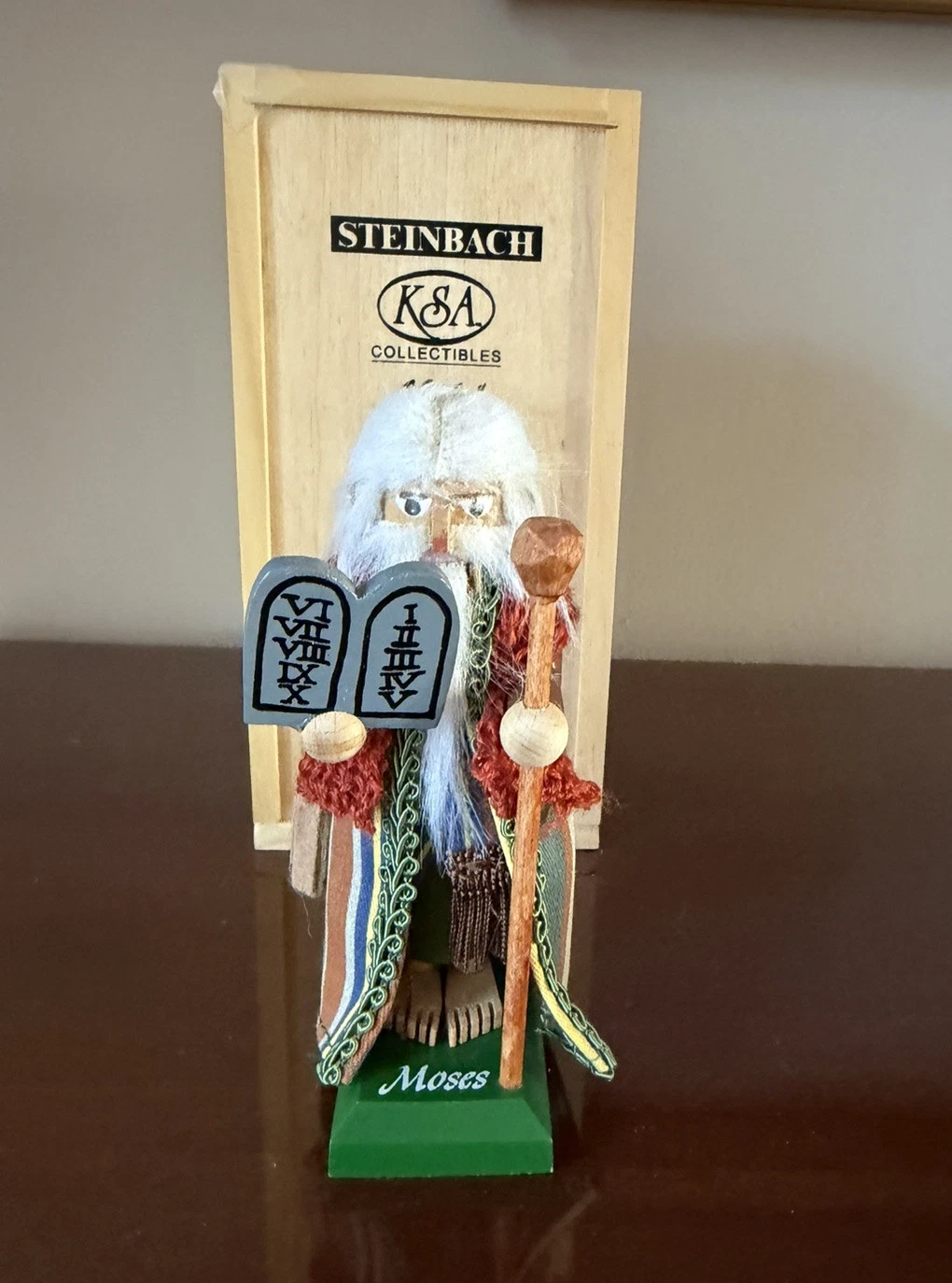 Steinbach Moses Nutcracker. Handmade wooden figure depicting Moses & 10 Command
Opens in a new windo