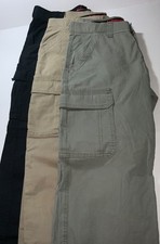 Mens WRANGLER relaxed fit CARGO Pocket BLACK, KHAKI, OLIVE Wicking Stretch