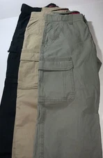 Mens WRANGLER relaxed fit CARGO Pocket BLACK, KHAKI, OLIVE Wicking Stretch