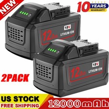 2PACK 12Ah Battery For Milwaukee For M18 48-11-1860 Extended Lithium 48-11-1880