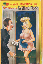 COME IN EVENING DRESS AT BATEHAVEN NSW BAMFORTH COMIC POSTCARD 2263