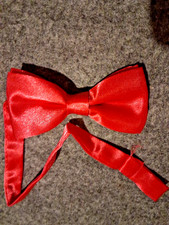 TINY HI ROSE Satin Tuxedo Bowtie, Adjustable, Extends to 17 Inches