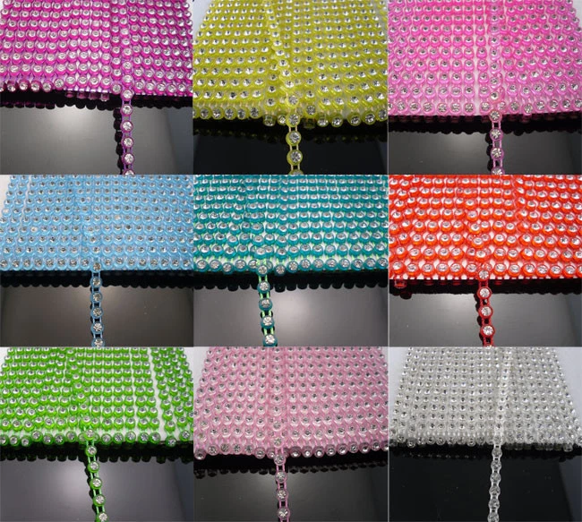 SS12 AA Grado Muchos Colores Cristal Vidrio Estrás Bandas Ajuste de Borde 10 Yardas Foto 2 de 2
