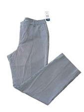 NEW$65/CHAPS/SZ.16W/PANTS WOMEN/BLK-WHT/STRIPED/HIGH RISE/