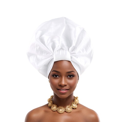 Berretto hijab donna africano Aso Oke cravatta automatica gel nigeriano cappello da sposa fascia per la testa - Foto 24 di 44