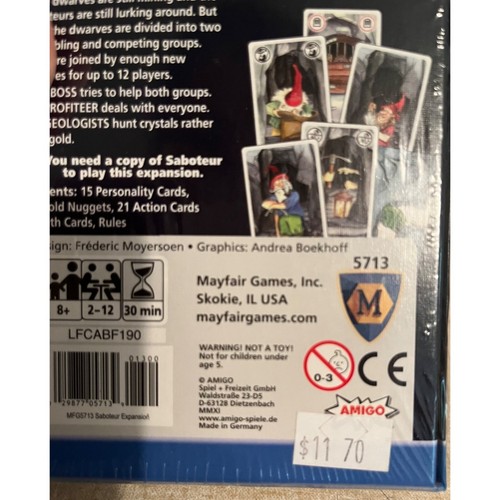 Sabouteur 2 5713 m mayfair games sealed SABOTEUR EXPANSIONS - Picture 3 of 4