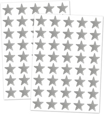 1000 Pack, Silver Foil Star Metallic Stickers, 0.6" Diameter