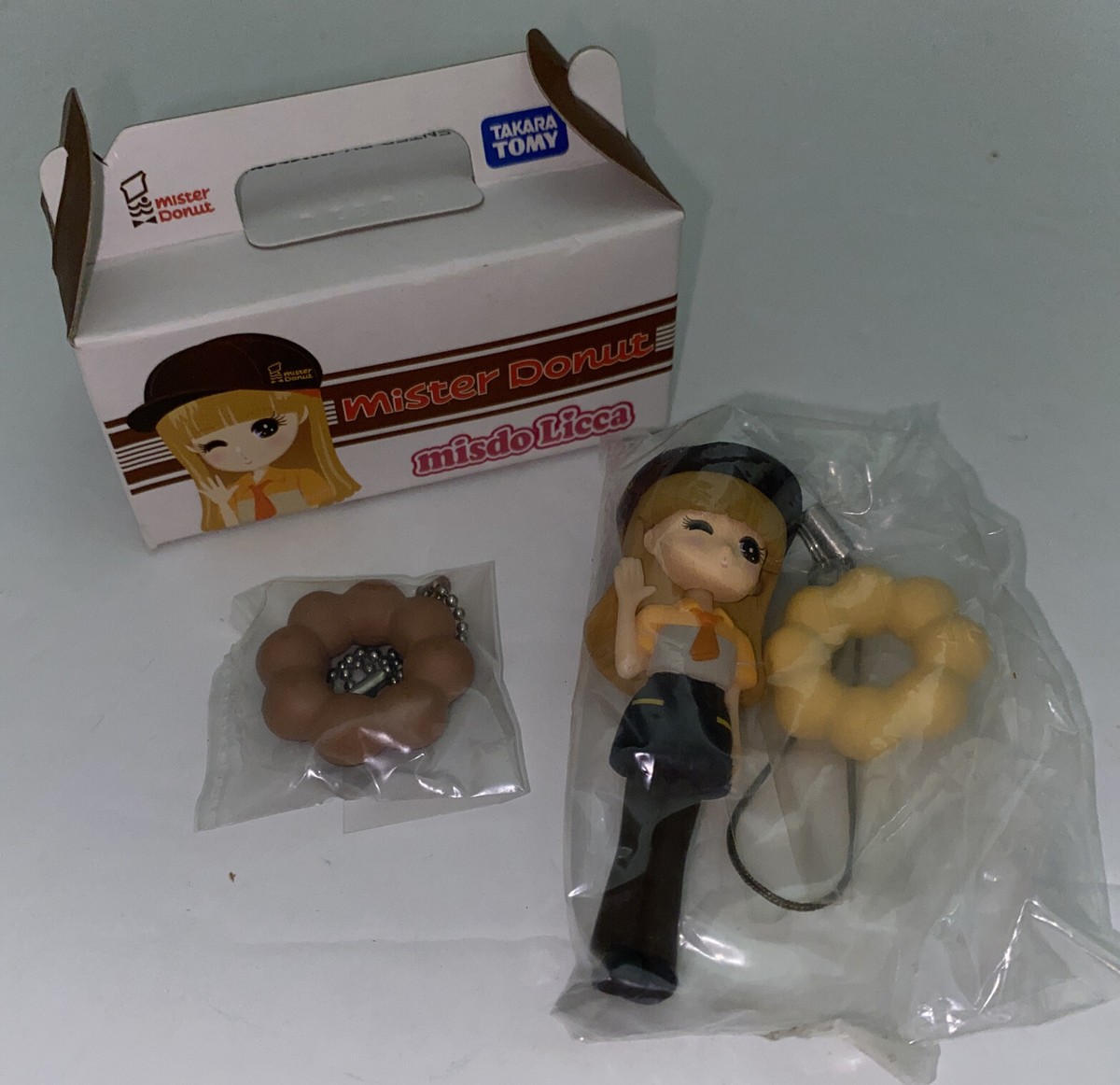 TAKARA TOMY Mister Donut Misdo Licca Mini Figure Keychain Charm in
