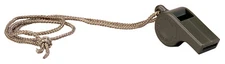 G.I. Style Olive Drab Plastic Whistle With Work Cork Pea Tan Lanyard