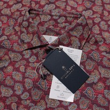 Emanuel Berg NWT Byron Casual Button Down Shirt Size 38 15 S in Red Paisley