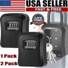 Key Lock Box 4 Digits Combination Lockbox Wall Mount Key Safe Storage Waterproof