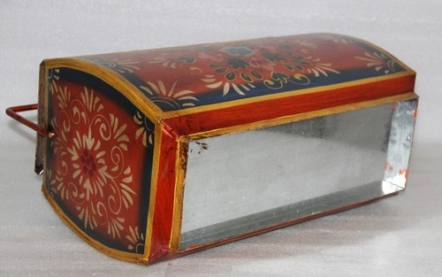 Antique Iron Storage Ice-Box Red Color Floral Hand Painted Beautiful Decorative - 第 8/15 張圖片
