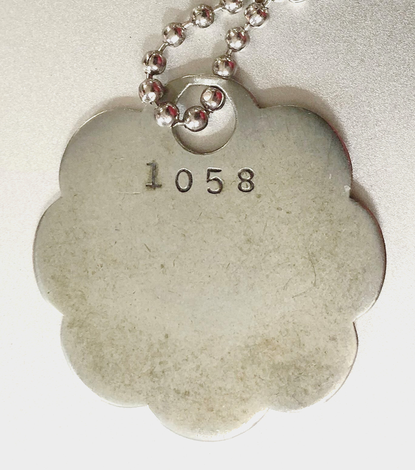 Antique Key Fob Tag: EE SEACRIST Vandergrift PA; #1058; Scalloped Charge Coin?