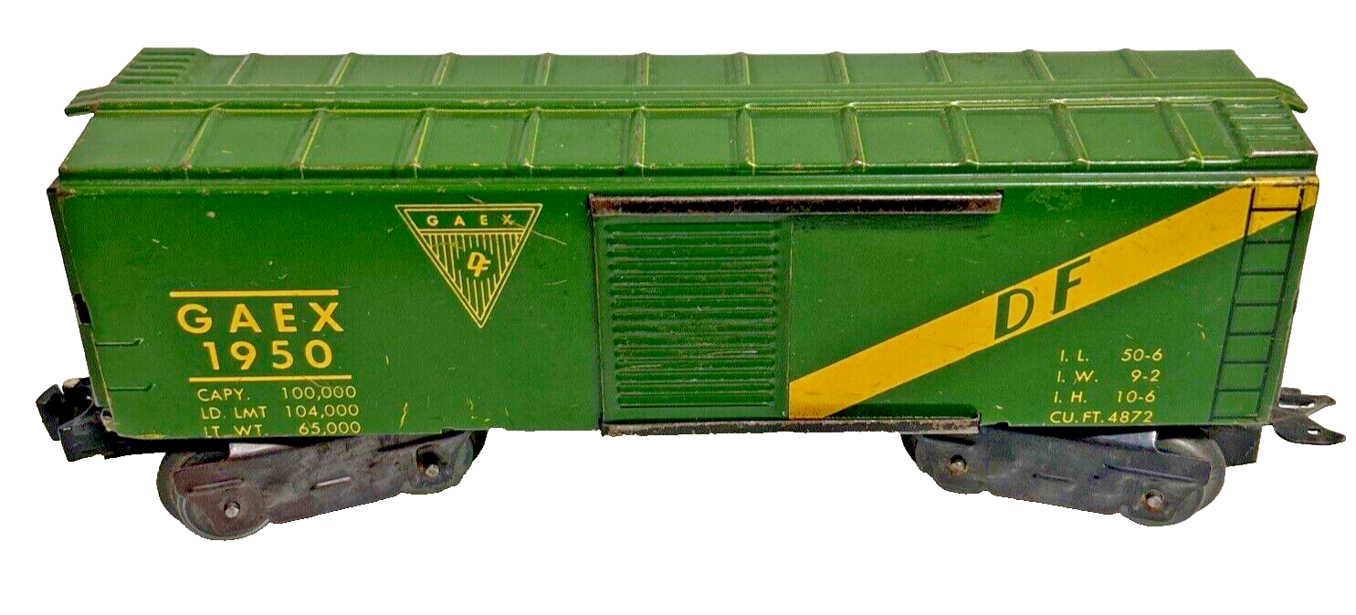 Marx O scale Tin Green and Yellow GAEX Boxcar #1950 | eBay
