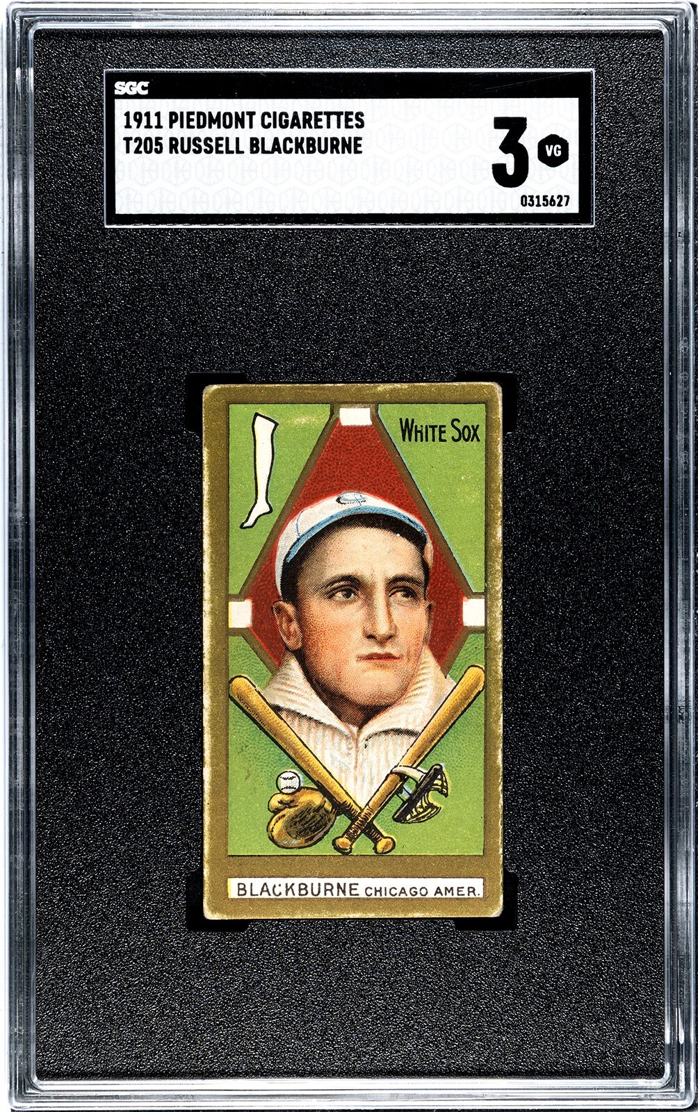 1911 T205 LENA BLACKBURNE (RUSSELL) Piedmont Tobacco SGC 3 CHICAGO WHITE SOX