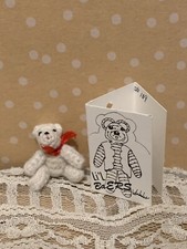 Little teeny tiny 1 1/8  handmade OOAK Crochet Teddy Bear Doll house miniature