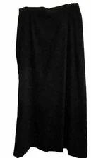 VTG Notations Women's Long Maxi Skirt Elastic Sides Velour Black Skirt Zip Large