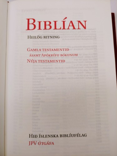 (ICELANDIC) BIBLIAN - THE BIBLE HOLY SCRIPTURE, OLD & NEW TESTAMENT, 2007-JPV-HC - Picture 2 of 24