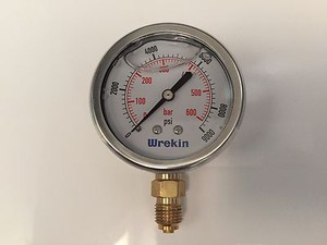 Hydraulic Pressure Gauge 63mm Bottom Entry 0-9000 PSI 600 ...