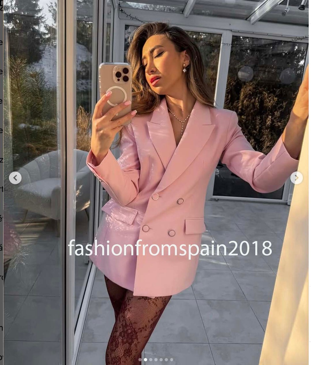 ZARA NEW WOMAN DOUBLE BREASTED SHOULDER PAD BLAZER JACKET