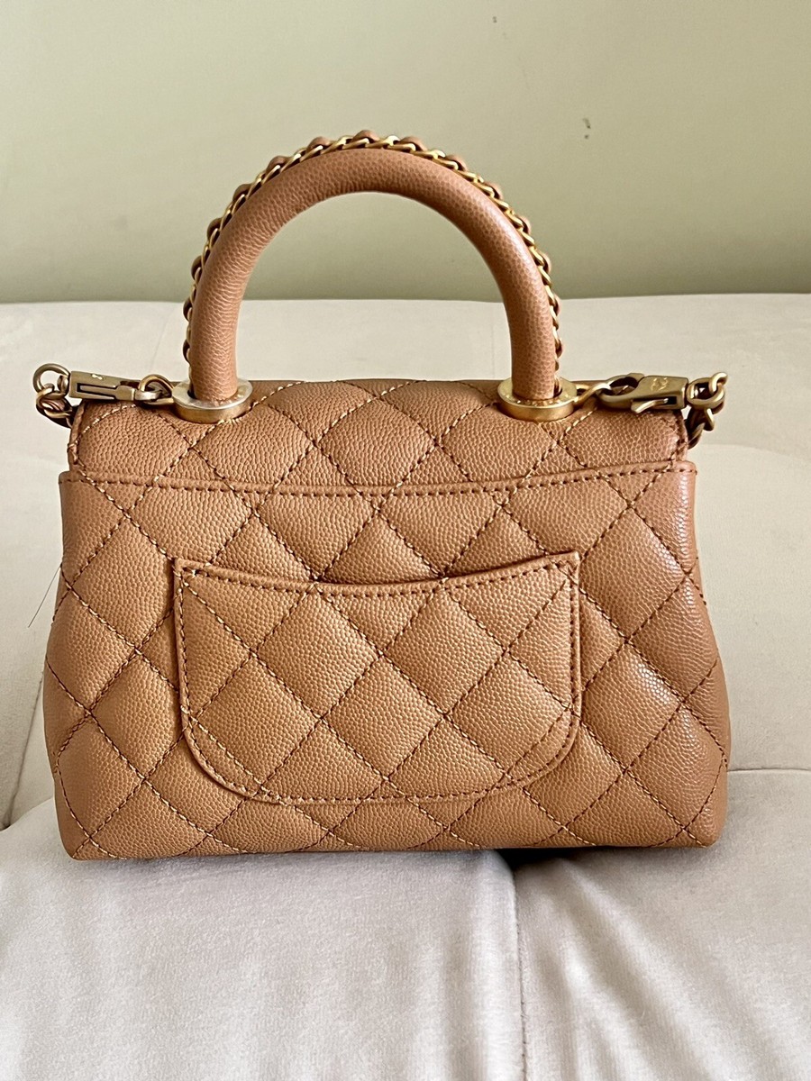 New Chanel Coco Handle Caviar Mini Flap Quilted Satchel Cross Body