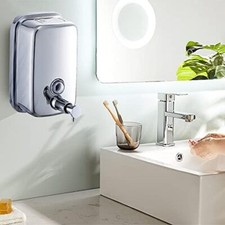 304 Wall-Mounted Manual Press Soap Dispenser Hand Sanitizer Holder for Bathroom