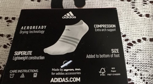 Girls Adidas Superlite Aeroready No-Show Socks Size L 3Y-9… 6 Pairs STRIPES New - Picture 2 of 11