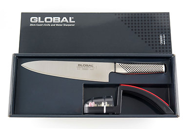SONDERANGEBOT : GLOBAL Starterset in Geschenkbox G-2220BR Kochmesser + Schärfer