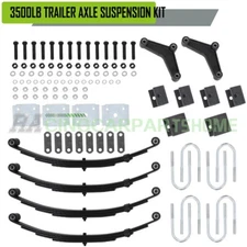 3500lb Tandem Trailer Axle Suspension Kit 4 Leaf Springs U-bolt & Hanger Kit
