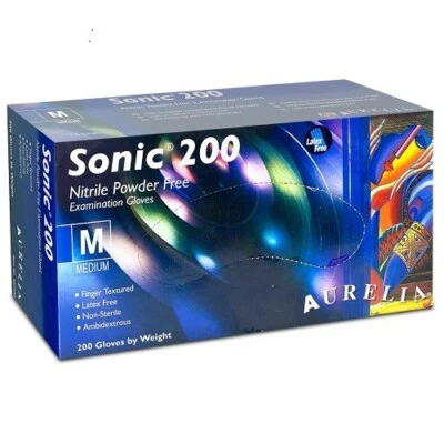Aurelia Sonic 200 Powder Free Nitrile Gloves Box of 200 Dental, Healthcare