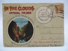 Vintage Souvenir Postcard Fold-Out Album - In The Clouds - Postmarked 1946