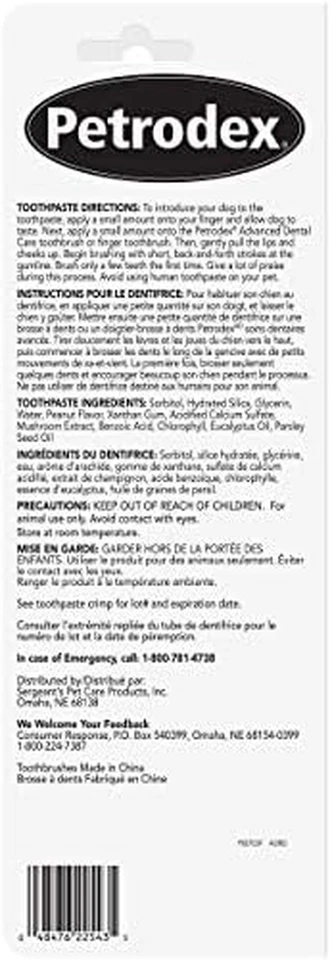 Kit de cuidado dental Petrodex para perros y cachorros, limpia dientes y combate el mal aliento Foto 3 de 4