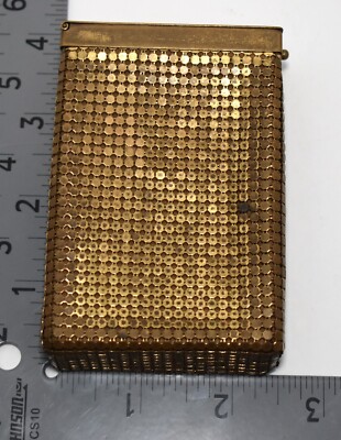 Antique Roaring 20s FLAPPER Gold Mesh Beaded Sequin Cigarette Pack Holder  Case
