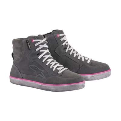 Alpinestars Damen J-6 wasserdichte Motorradstiefel (hellgrau/Fuchsia)