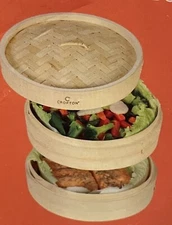 Crofton 3 Peace 8” Inch Bamboo Steamer w/ Lid FREE DELIVERY
