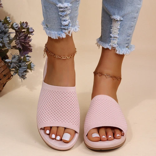 Womens Flats Ladies Slip On Fashion Slides Mules Sliders Summer Beach Sandals Sz - Picture 20 of 36