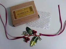 Longaberger Tie On Holly Berry Metal Napkin Ring New Christmas / Ornament Basket