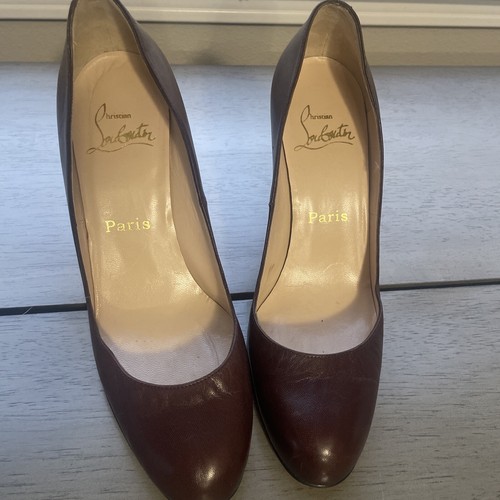 100% AUTH Christian Louboutin Grapi 120 Leather Pumps Sz 38 1 Heal Needs Repair - 第 7/7 張圖片